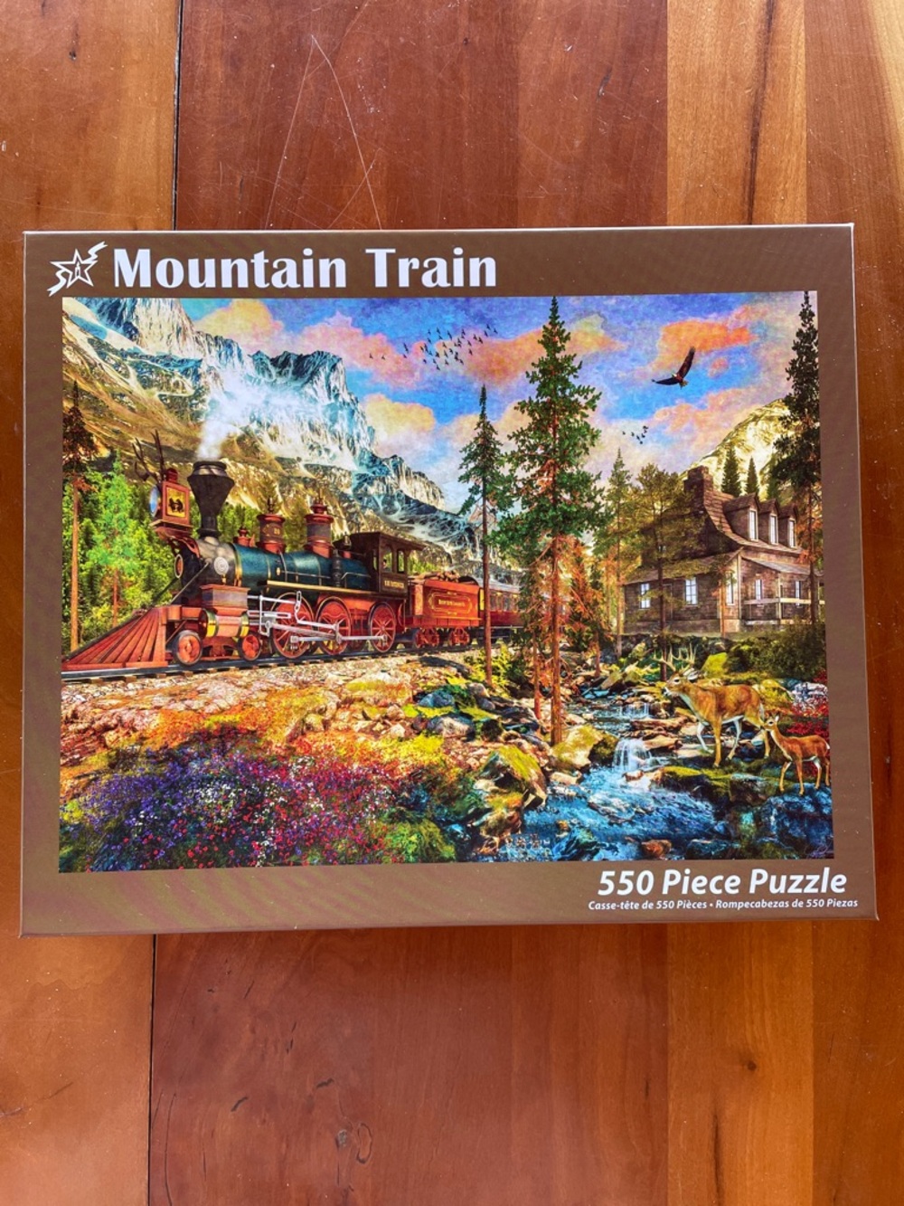 Vermont Christmas Company 550-Piece Jigsaw Puzzle - Mountain Train Scenic Deer